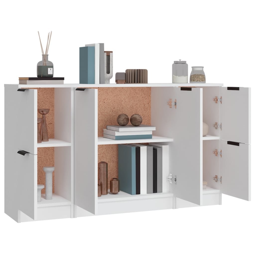 Buffets 3 pcs Blanc Bois d'ingénierie - XIOS