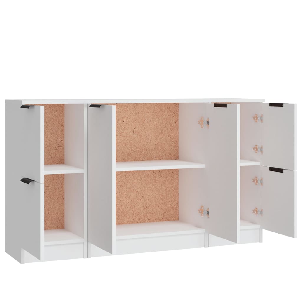 Buffets 3 pcs Blanc Bois d'ingénierie - XIOS