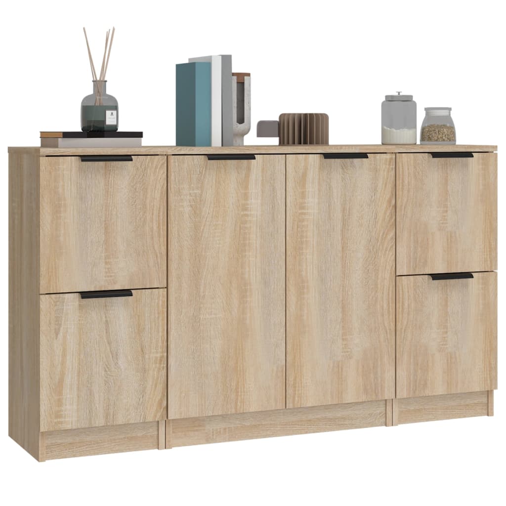 Buffets 3 pcs Chêne sonoma Bois d'ingénierie - XIOS