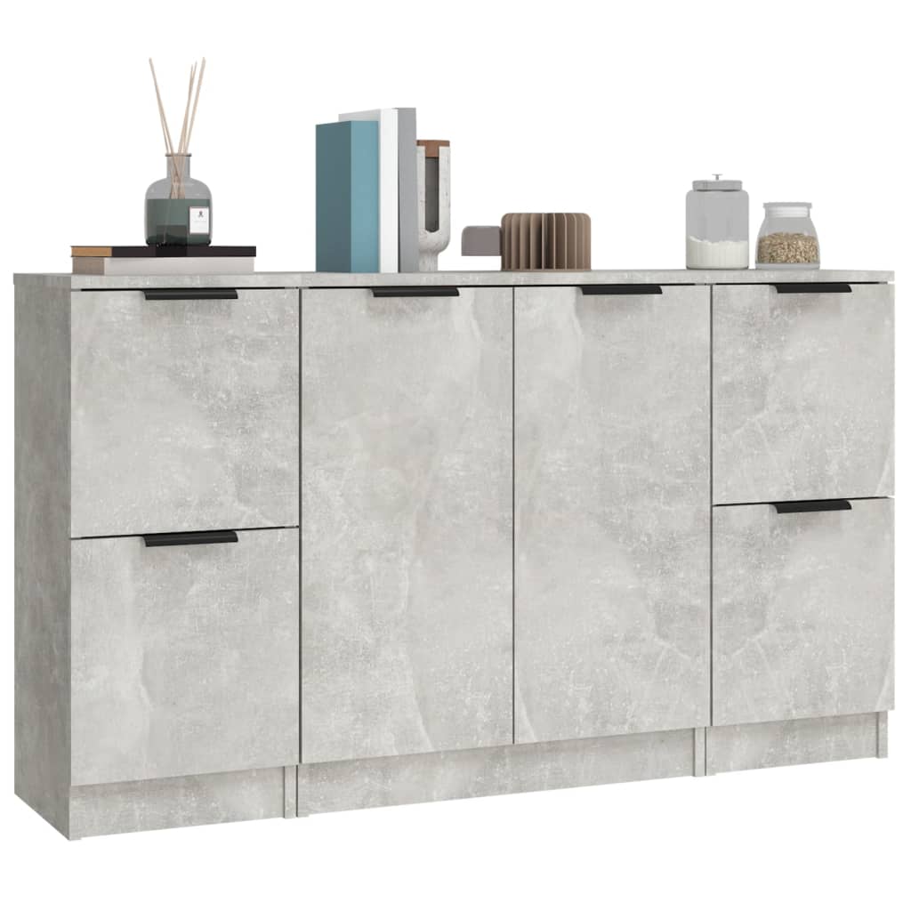 Buffets 3 pcs gris béton bois d'ingénierie - XIOS
