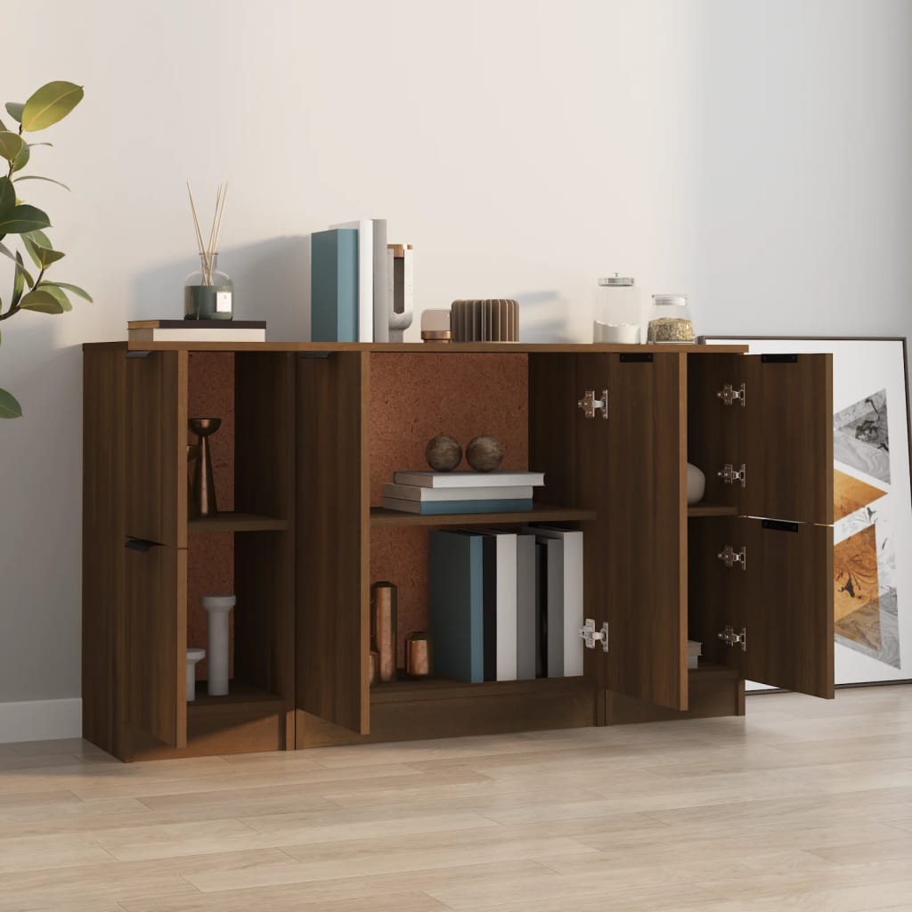 Buffets 3 pcs Chêne marron Bois d'ingénierie - XIOS
