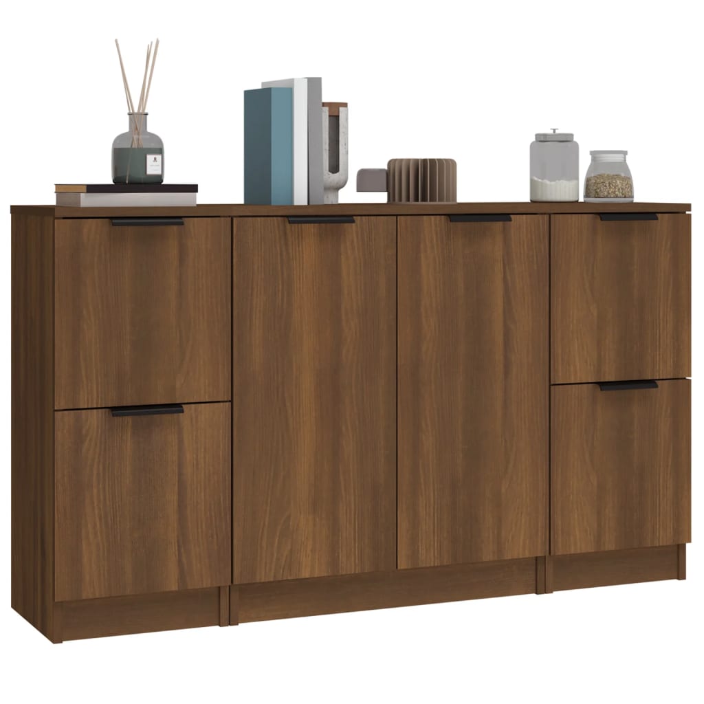 Buffets 3 pcs Chêne marron Bois d'ingénierie - XIOS