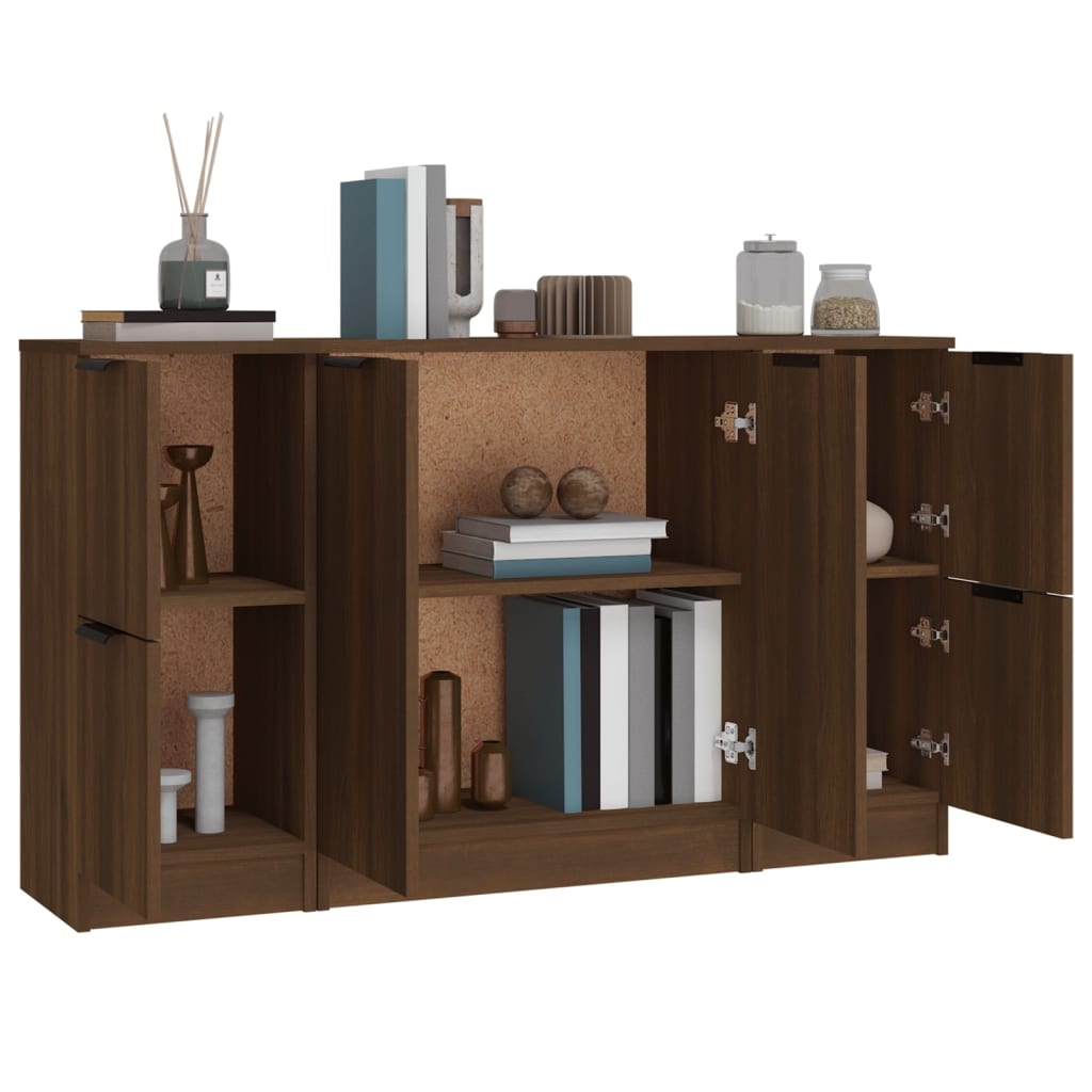Buffets 3 pcs Chêne marron Bois d'ingénierie - XIOS