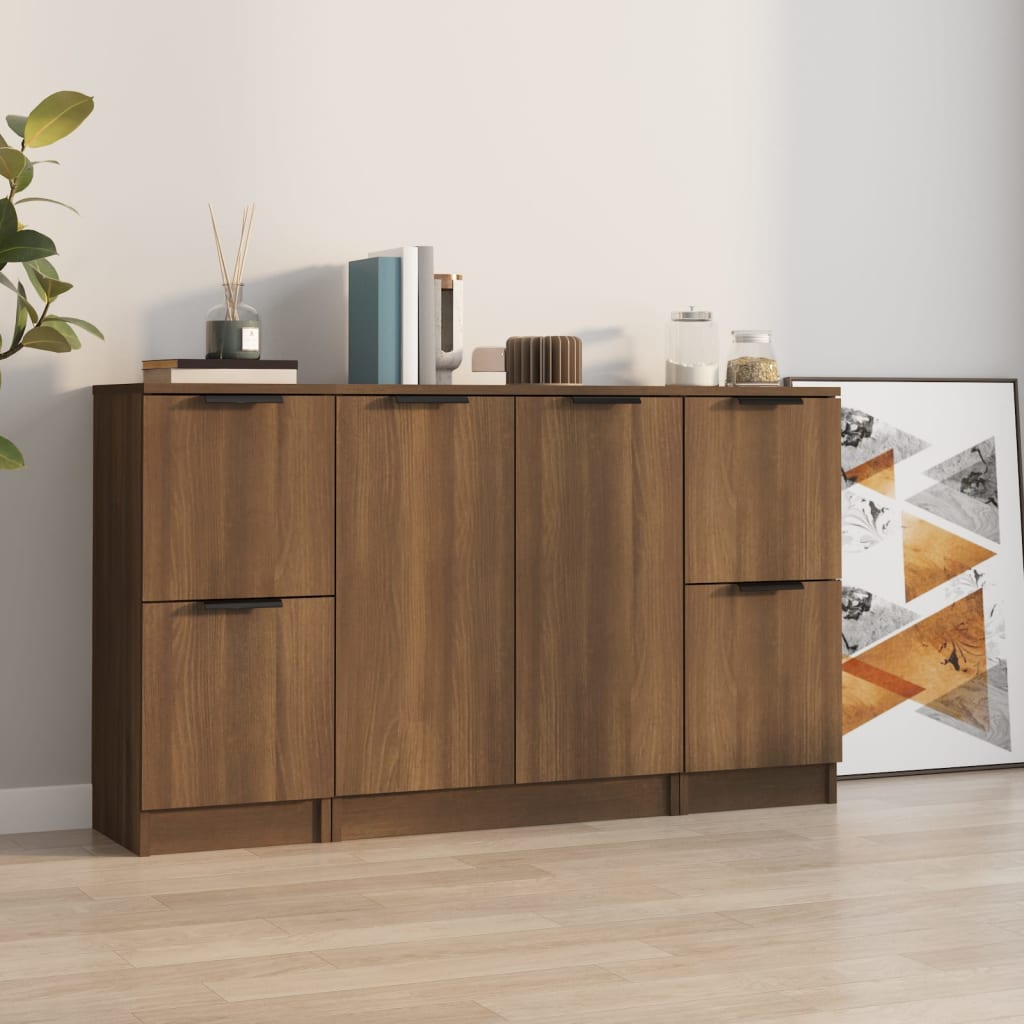 Buffets 3 pcs Chêne marron Bois d'ingénierie - XIOS