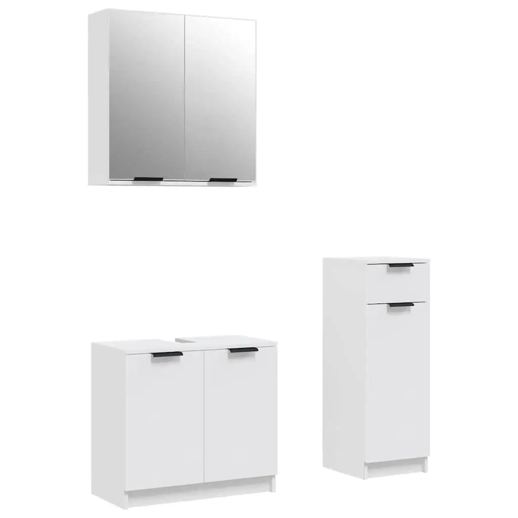Ensemble d’armoires salle de bain 3 pcs blanc bois d’ingénierie - XIOS