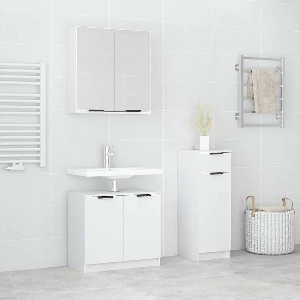 Ensemble d’armoires salle de bain 3 pcs blanc bois d’ingénierie - XIOS