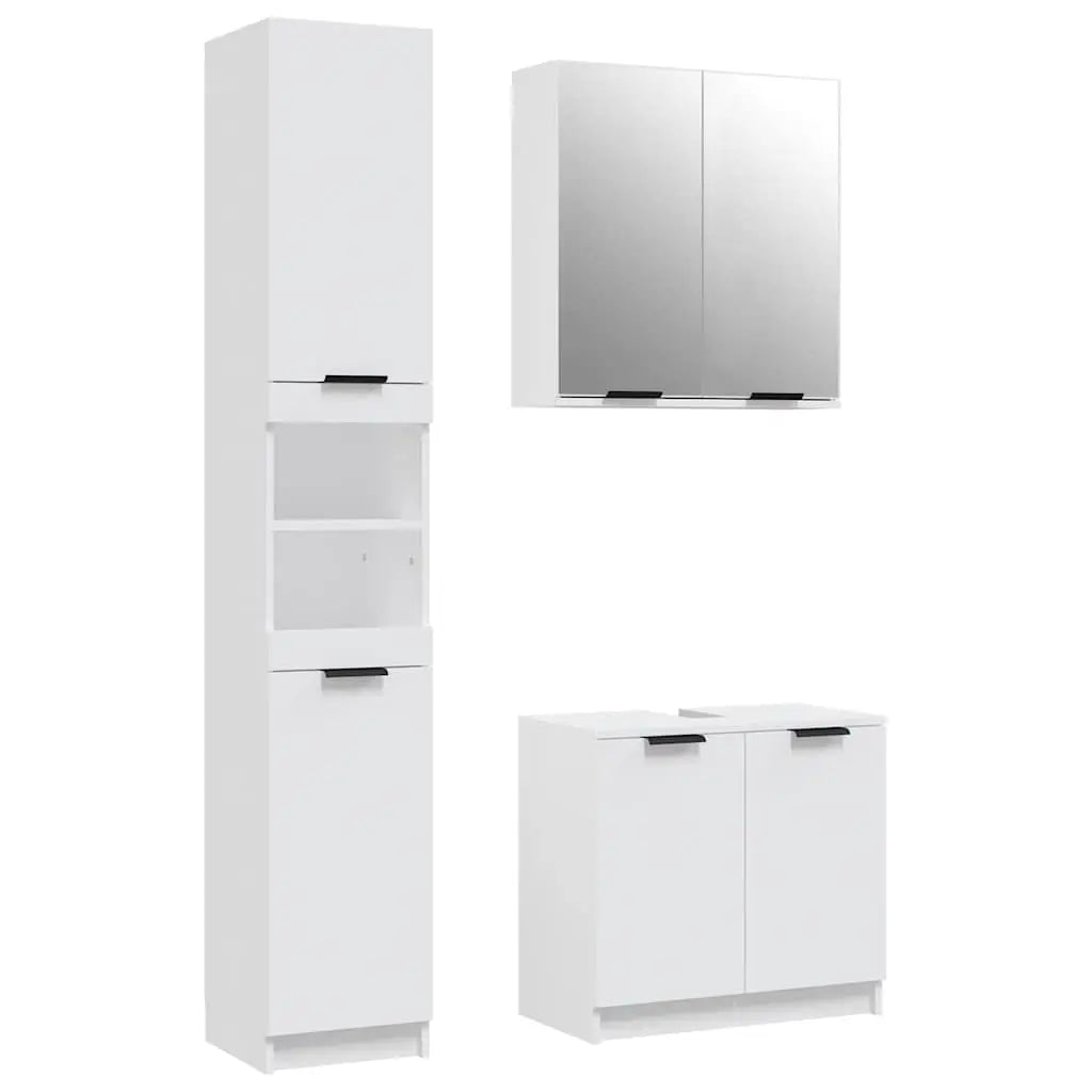 Ensemble d’armoires salle de bain 3 pcs blanc bois d’ingénierie - XIOS
