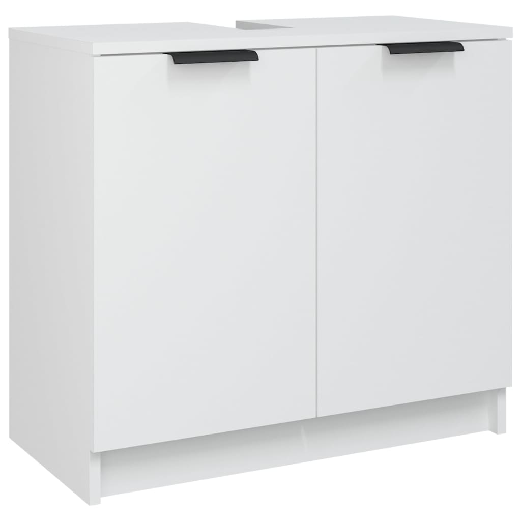 Ensemble d'armoires salle de bain 3 pcs blanc bois d'ingénierie