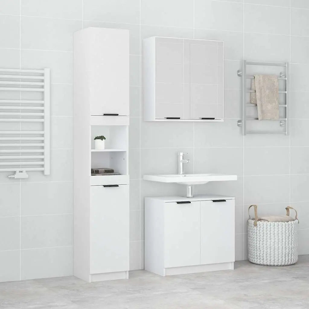 Ensemble d’armoires salle de bain 3 pcs blanc bois d’ingénierie - XIOS