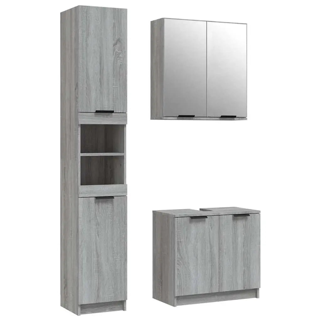 Ensemble d’armoires de salle de bain 3 pcs sonoma gris - XIOS