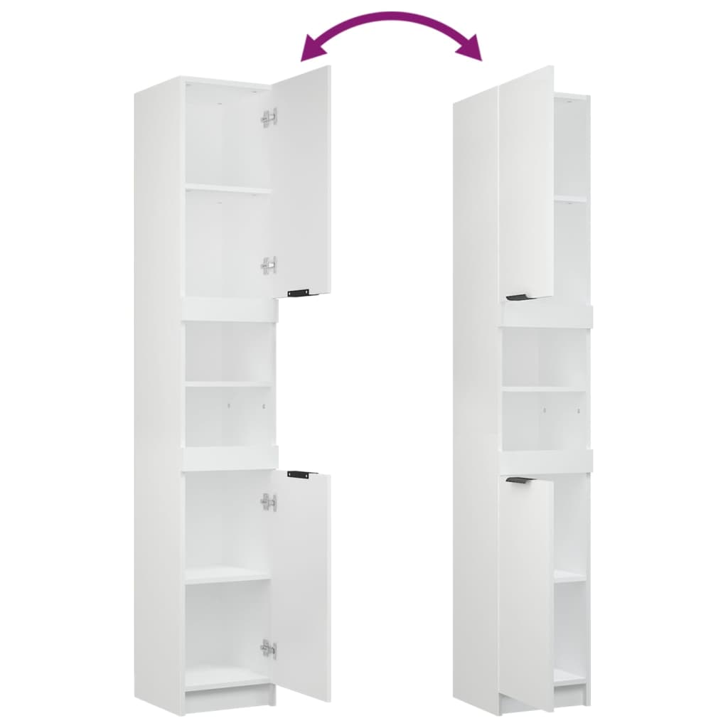 Meubles de salle de bain 4 pcs Blanc Bois d'ingénierie