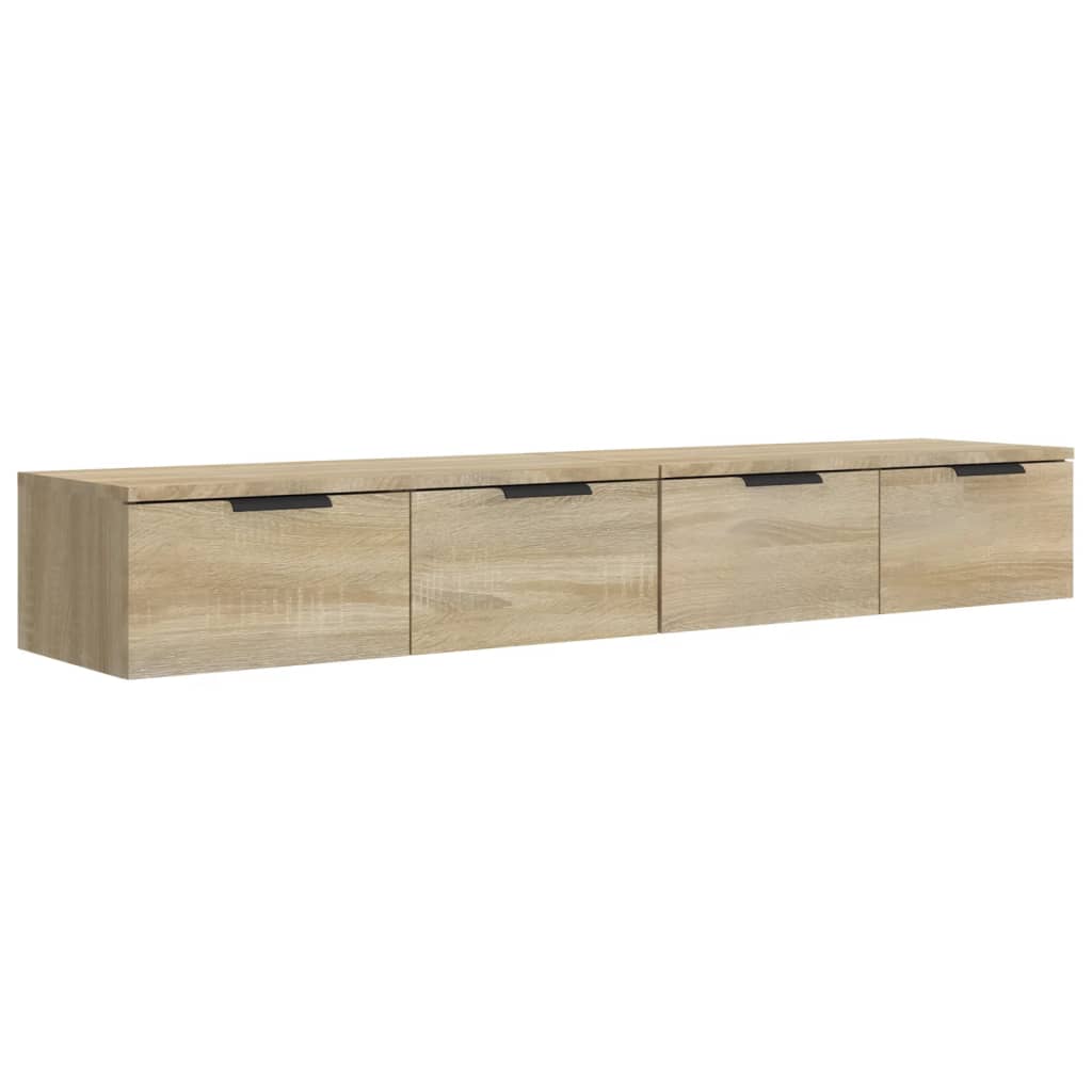 Armoires murales 2pcs Chêne sonoma 68x30x20cm Bois d'ingénierie Étagères murales & corniches vidaXL