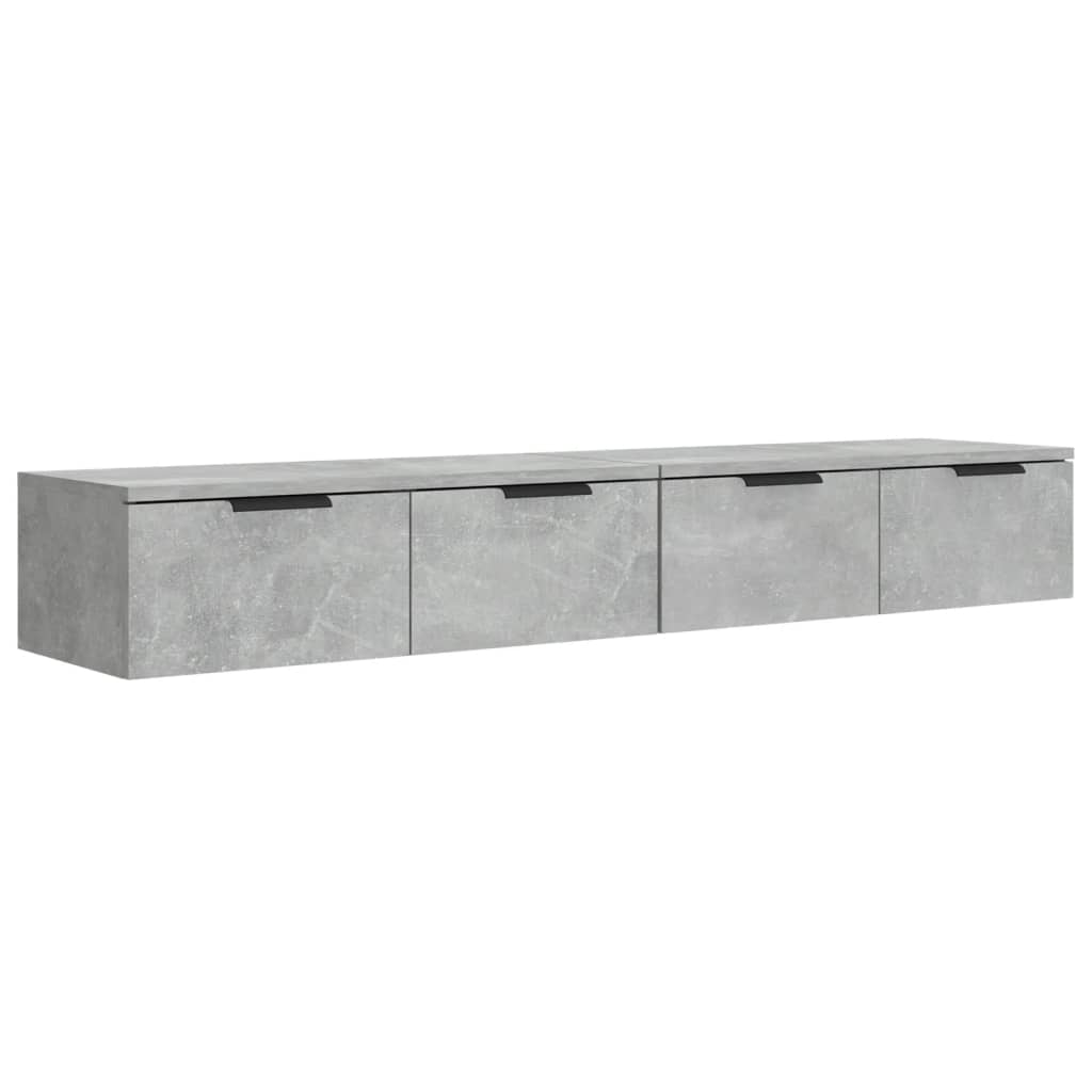Armoires murales 2 pcs Gris béton 68x30x20 cm Bois d'ingénierie - XIOS
