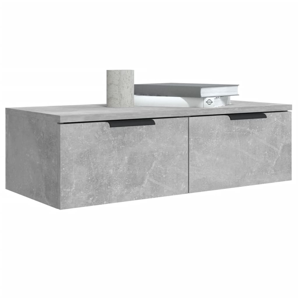 Armoires murales 2 pcs Gris béton 68x30x20 cm Bois d'ingénierie - XIOS