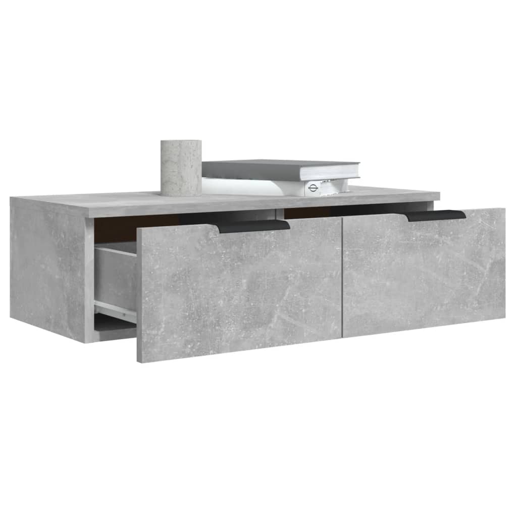 Armoires murales 2 pcs Gris béton 68x30x20 cm Bois d'ingénierie - XIOS