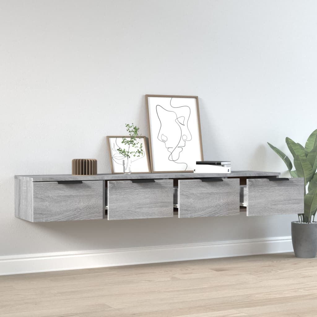 Armoires murales 2 pcs Sonoma gris 68x30x20cm Bois d'ingénierie - XIOS