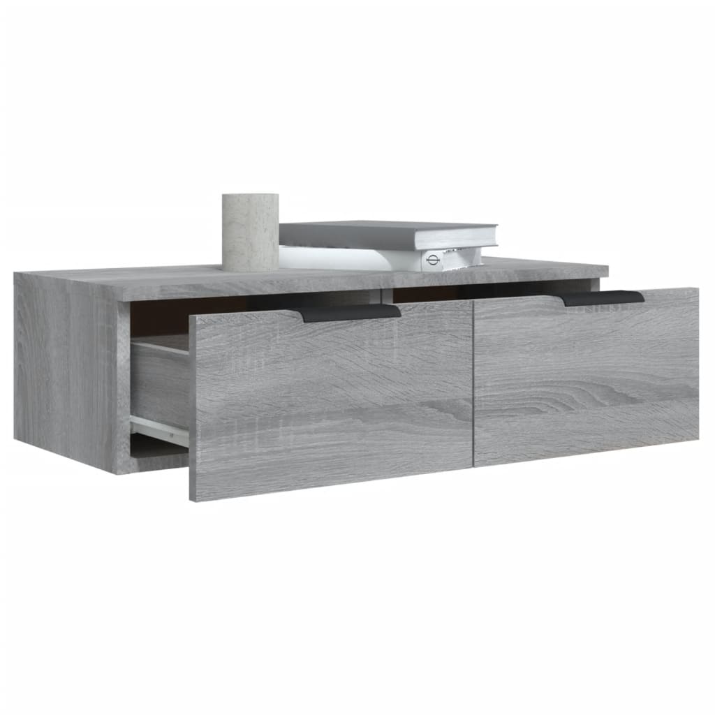 Armoires murales 2 pcs Sonoma gris 68x30x20cm Bois d'ingénierie - XIOS