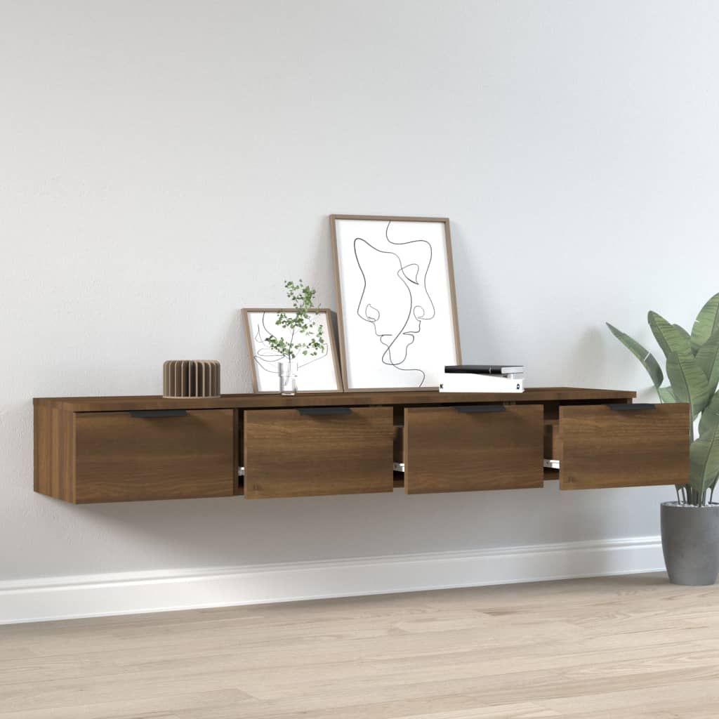 Armoires murales 2pcs Chêne marron 68x30x20cm Bois d'ingénierie - XIOS