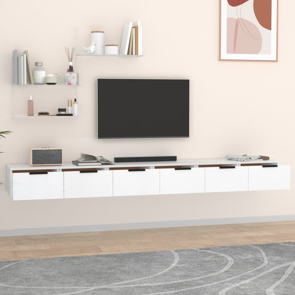 Armoires murales 2 pcs blanc 102x30x20 cm bois d'ingénierie - XIOS