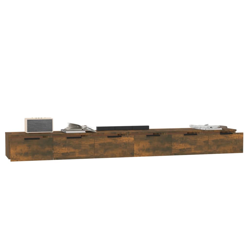 Armoires murales 2pcs Chêne fumé 102x30x20 cm Bois d'ingénierie - XIOS
