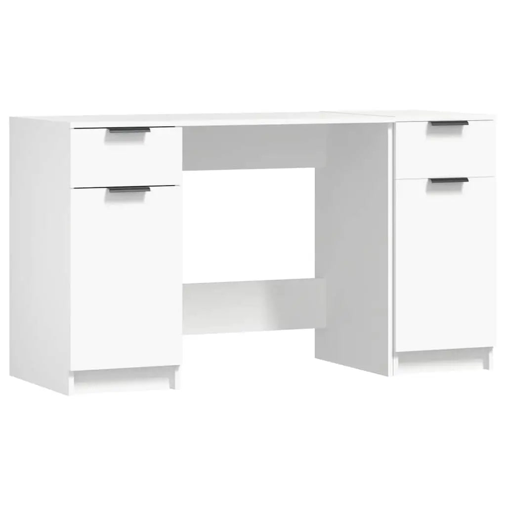 Bureau avec armoire latérale Blanc Bois d’ingénierie - XIOS
