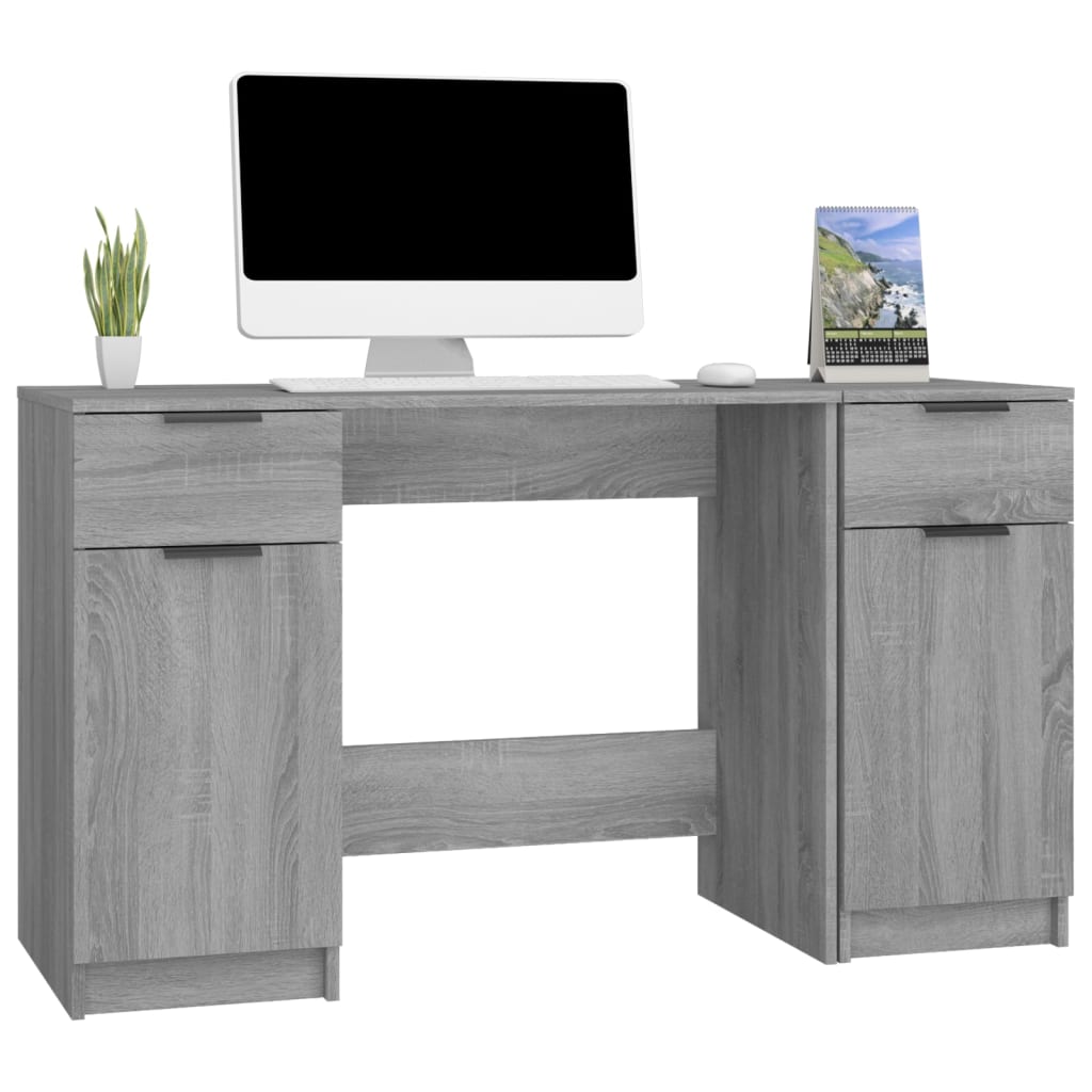 Bureau avec armoire latérale Sonoma gris Bois d'ingénierie - XIOS