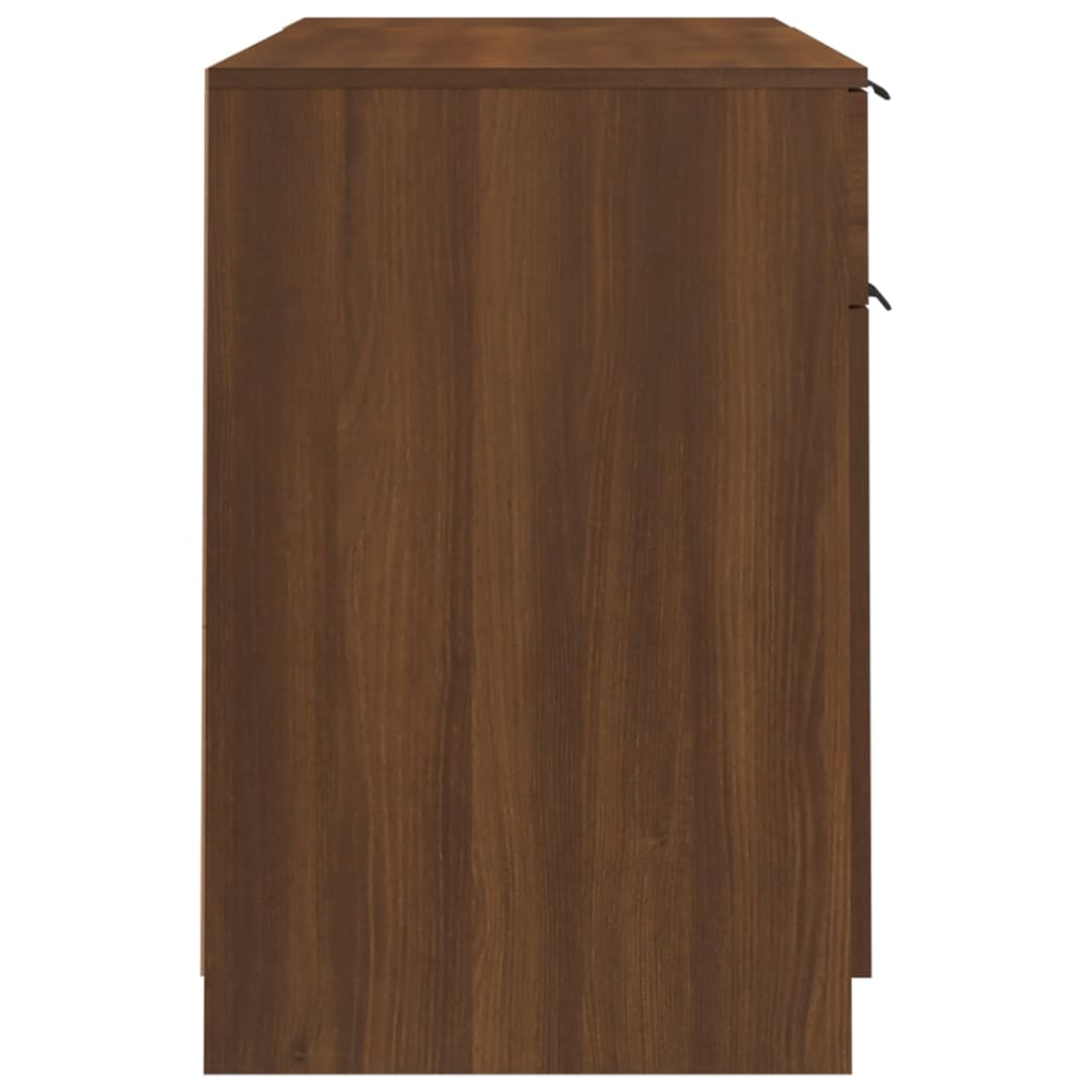 Bureau avec armoire latérale Chêne marron Bois d'ingénierie Bureaux vidaXL   