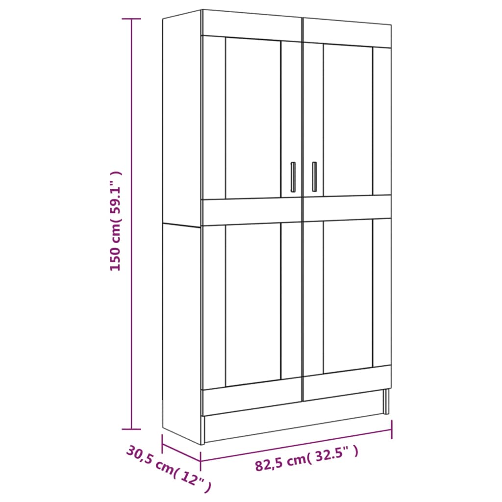 Bibliothèque Sonoma gris 82,5x30,5x150 cm Bois d'ingénierie - XIOS