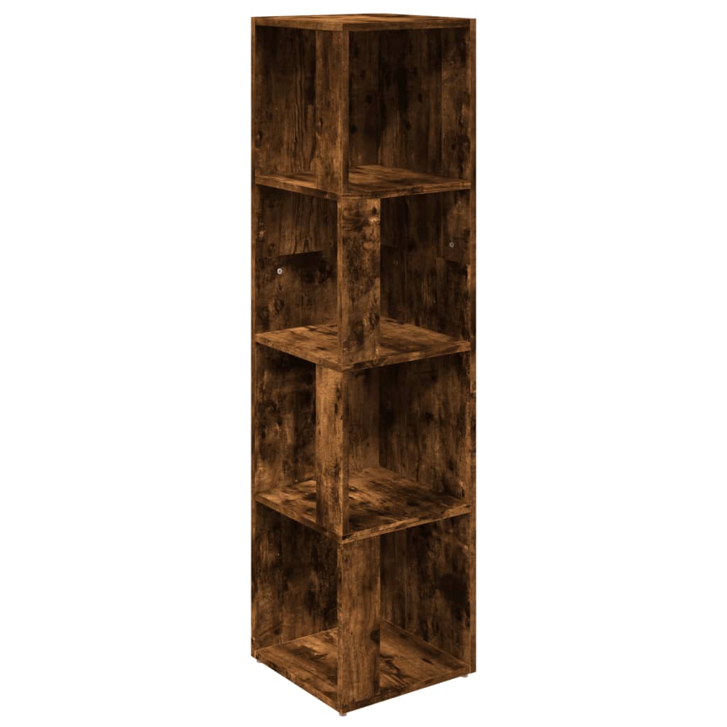 Armoire d'angle Chêne fumé 33x33x132 cm Bois d'ingénierie