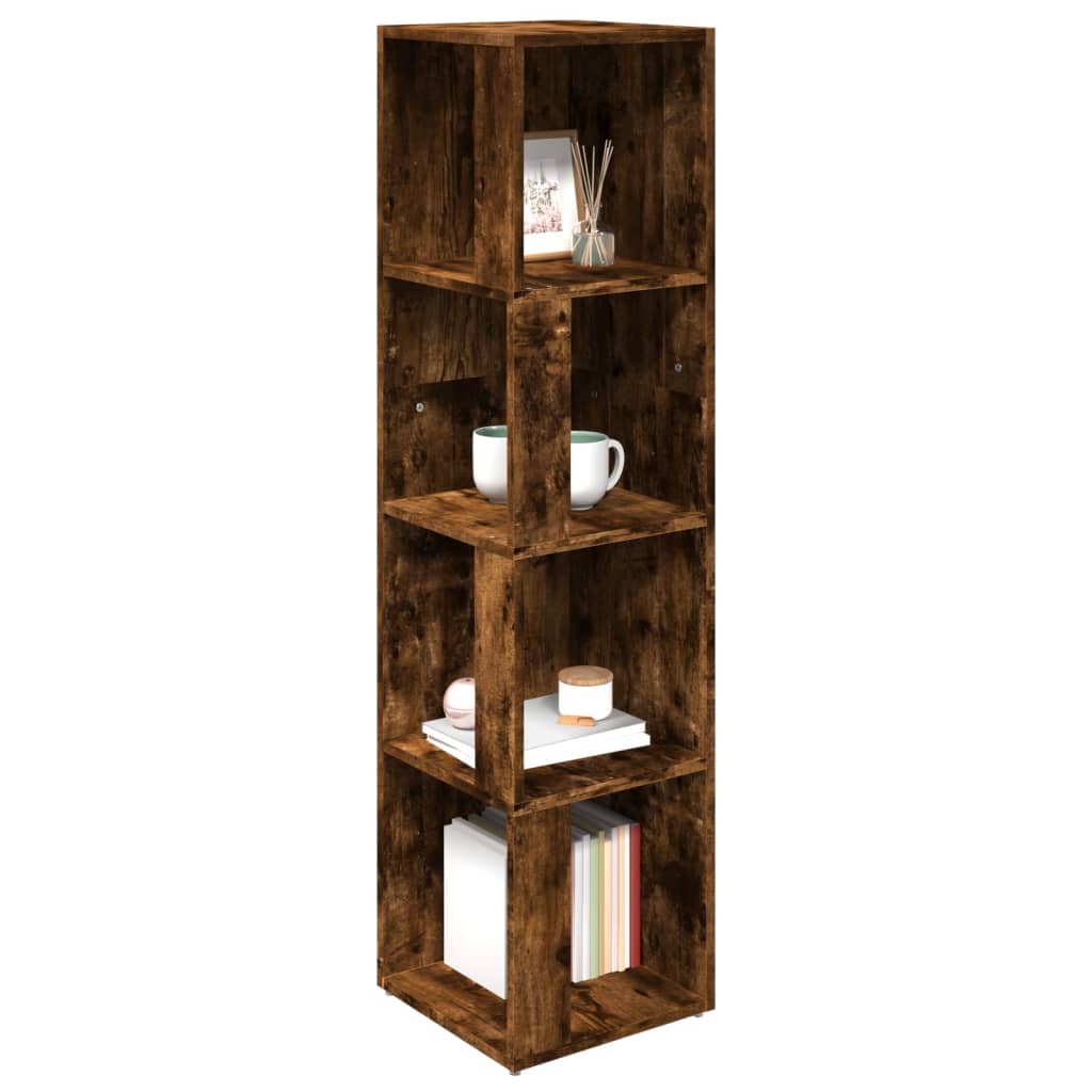 Armoire d'angle Chêne fumé 33x33x132 cm Bois d'ingénierie