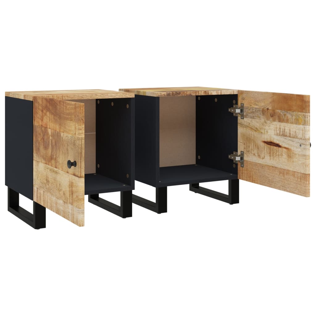 Tables de chevet 2 pcs 40x33x46 cm Bois de manguier solide - XIOS