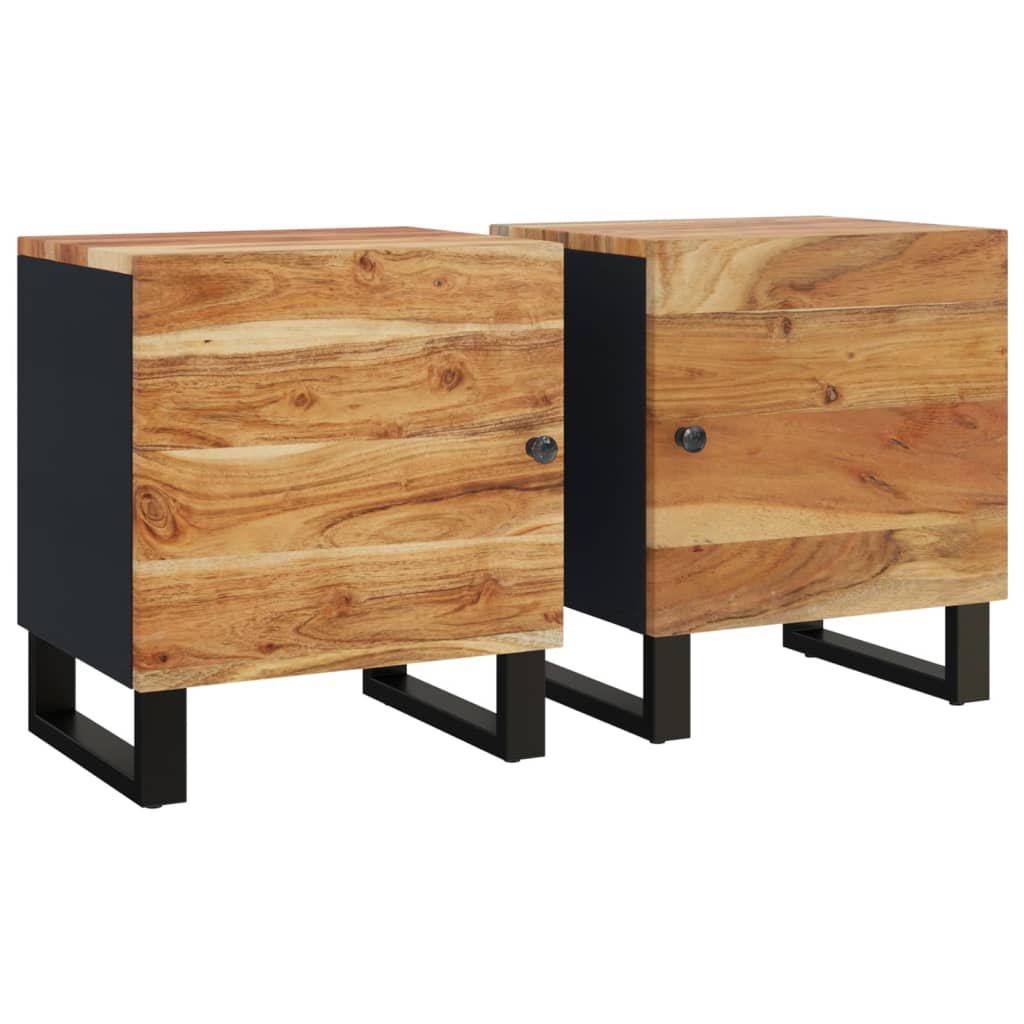 Tables de chevet 2 pcs 40x33x46 cm Bois d'acacia massif - XIOS