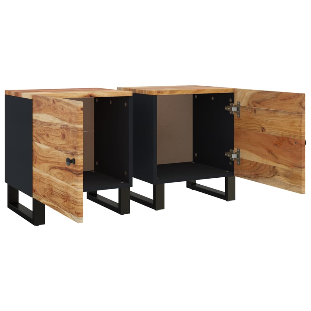 Tables de chevet 2 pcs 40x33x46 cm Bois d'acacia massif - XIOS