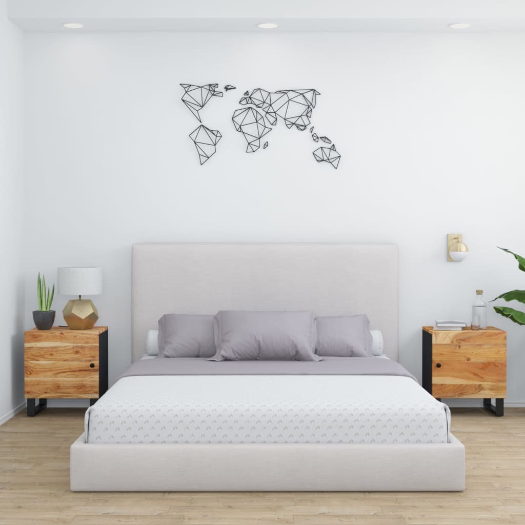 Tables de chevet 2 pcs 40x33x46 cm Bois d'acacia massif - XIOS