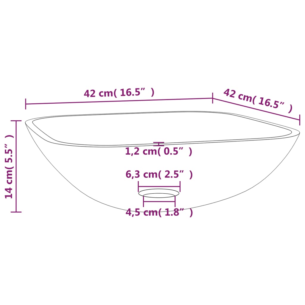 Lavabo Verre 42x42x14 cm Transparent Lavabos vidaXL