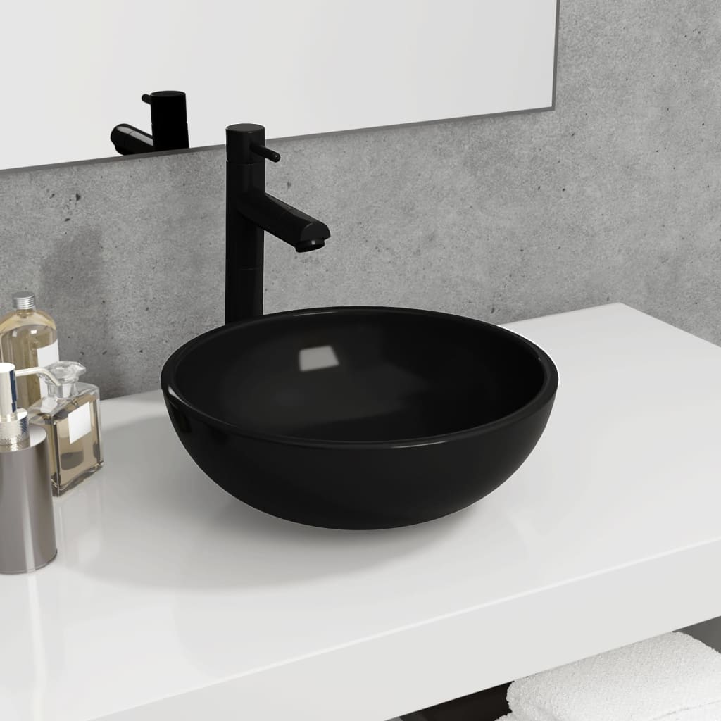 Lavabo Verre trempé 35x12 cm Noir Lavabos vidaXL