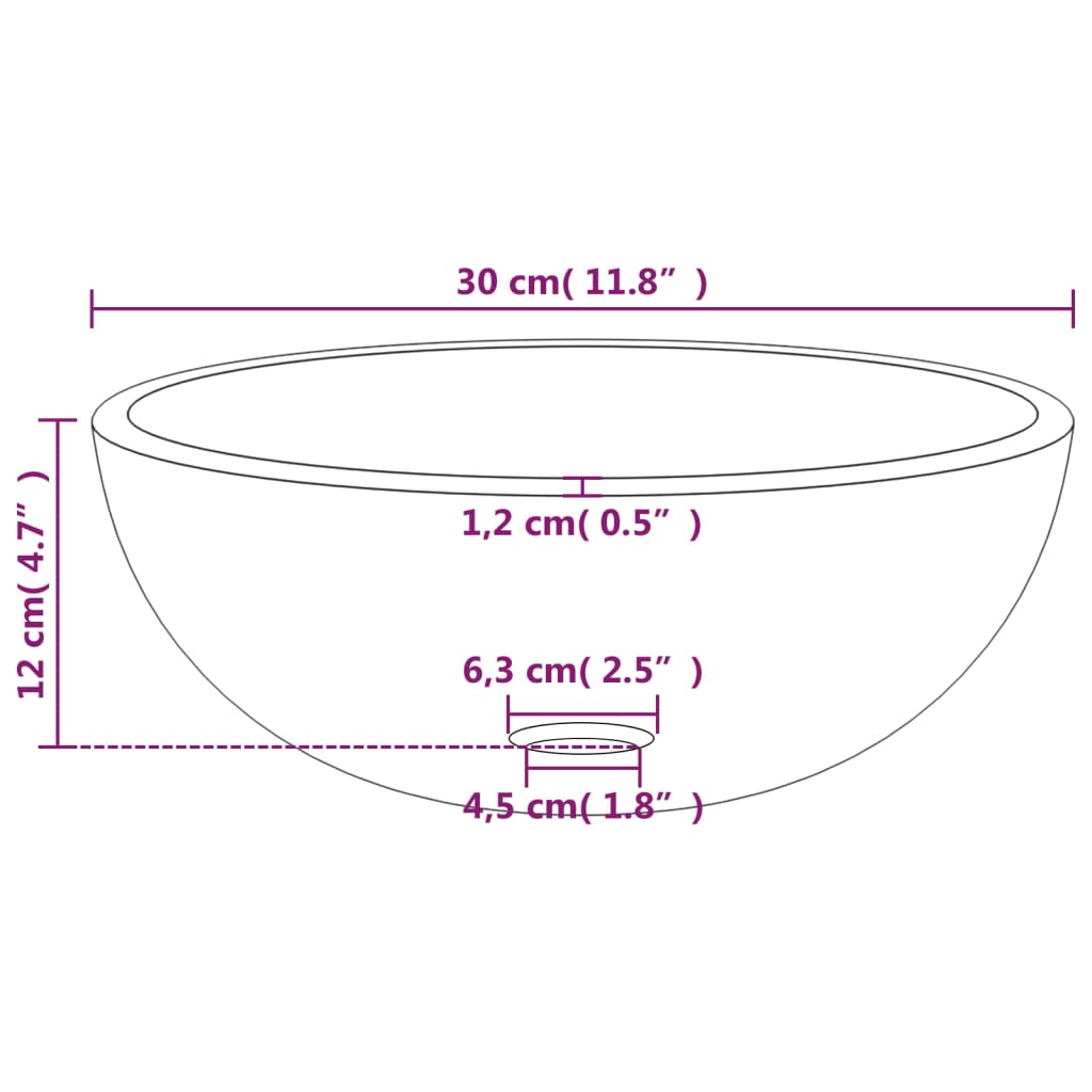 Lavabo Verre trempé 30x12 cm Noir Lavabos vidaXL