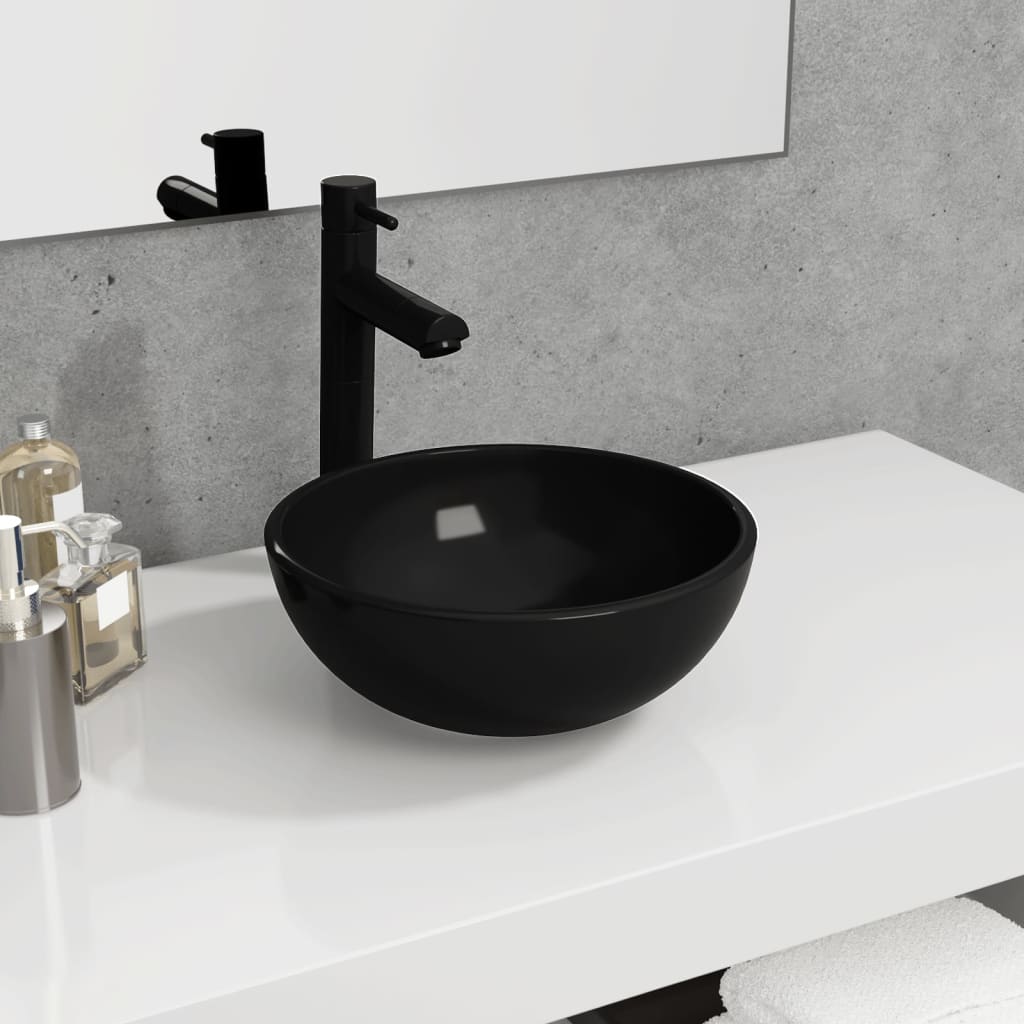 Lavabo Verre trempé 30x12 cm Noir Lavabos vidaXL