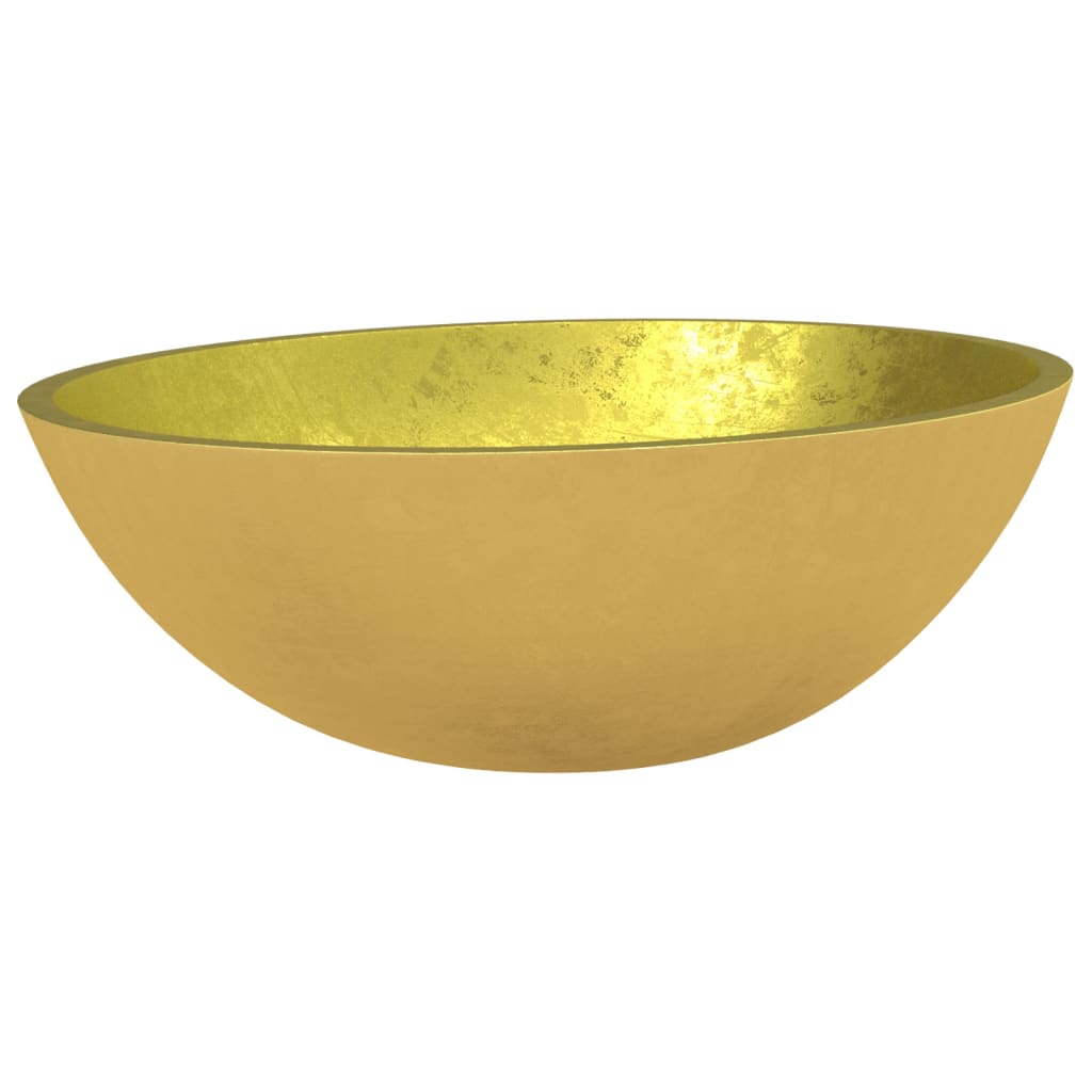 Lavabo Verre 50x37x14 cm Doré Lavabos vidaXL