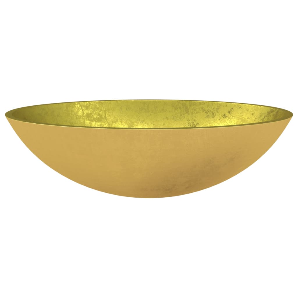 Lavabo Verre 50x37x14 cm Doré Lavabos vidaXL