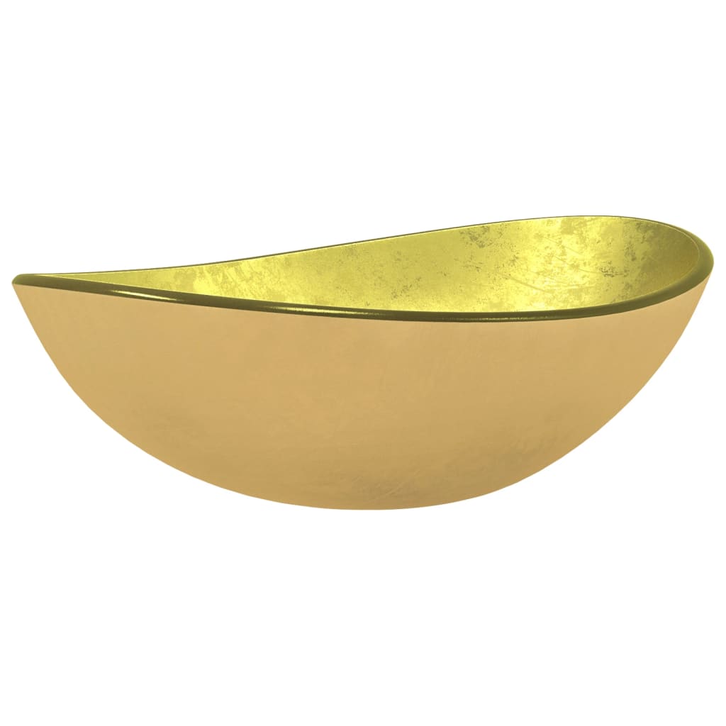 Lavabo Verre trempé 54,5x35x15,5 cm Doré Lavabos vidaXL
