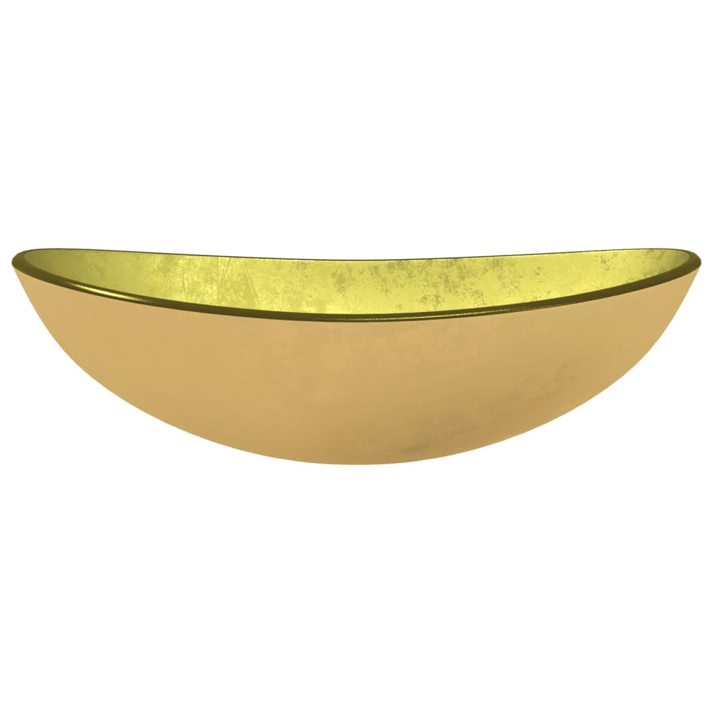 Lavabo Verre trempé 54,5x35x15,5 cm Doré Lavabos vidaXL