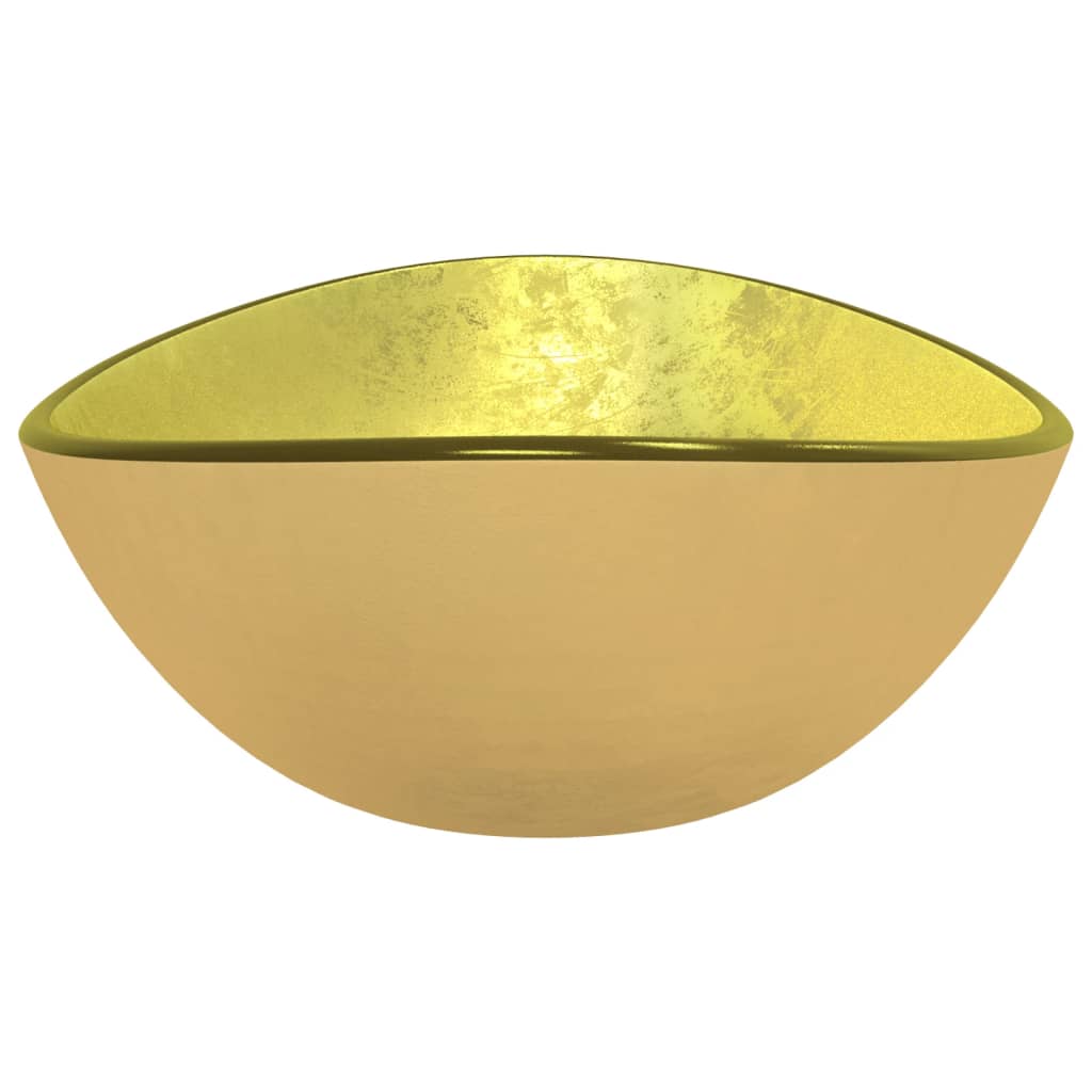 Lavabo Verre trempé 54,5x35x15,5 cm Doré Lavabos vidaXL