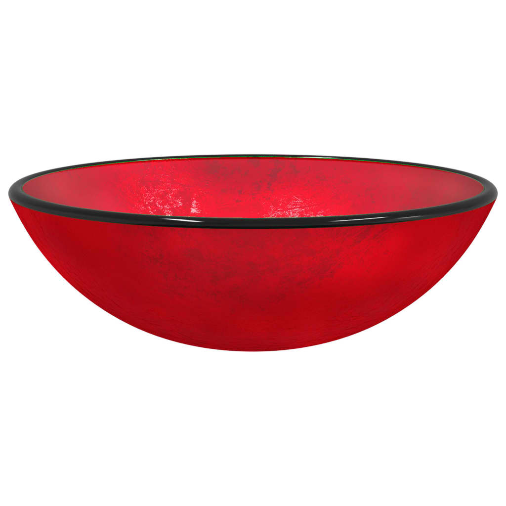 Lavabo Verre trempé 42x14 cm Rouge Lavabos vidaXL