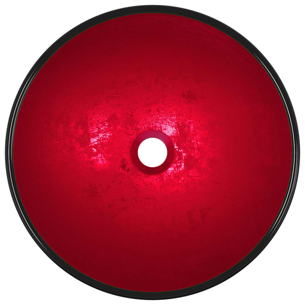 Lavabo Verre trempé 42x14 cm Rouge Lavabos vidaXL