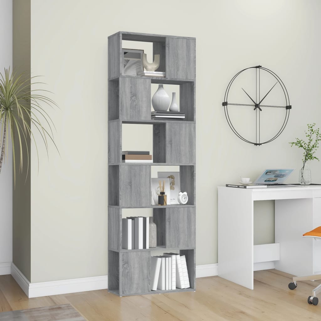 Bibliothèque/Séparateur de pièce Sonoma gris 60x24x186 cm - XIOS