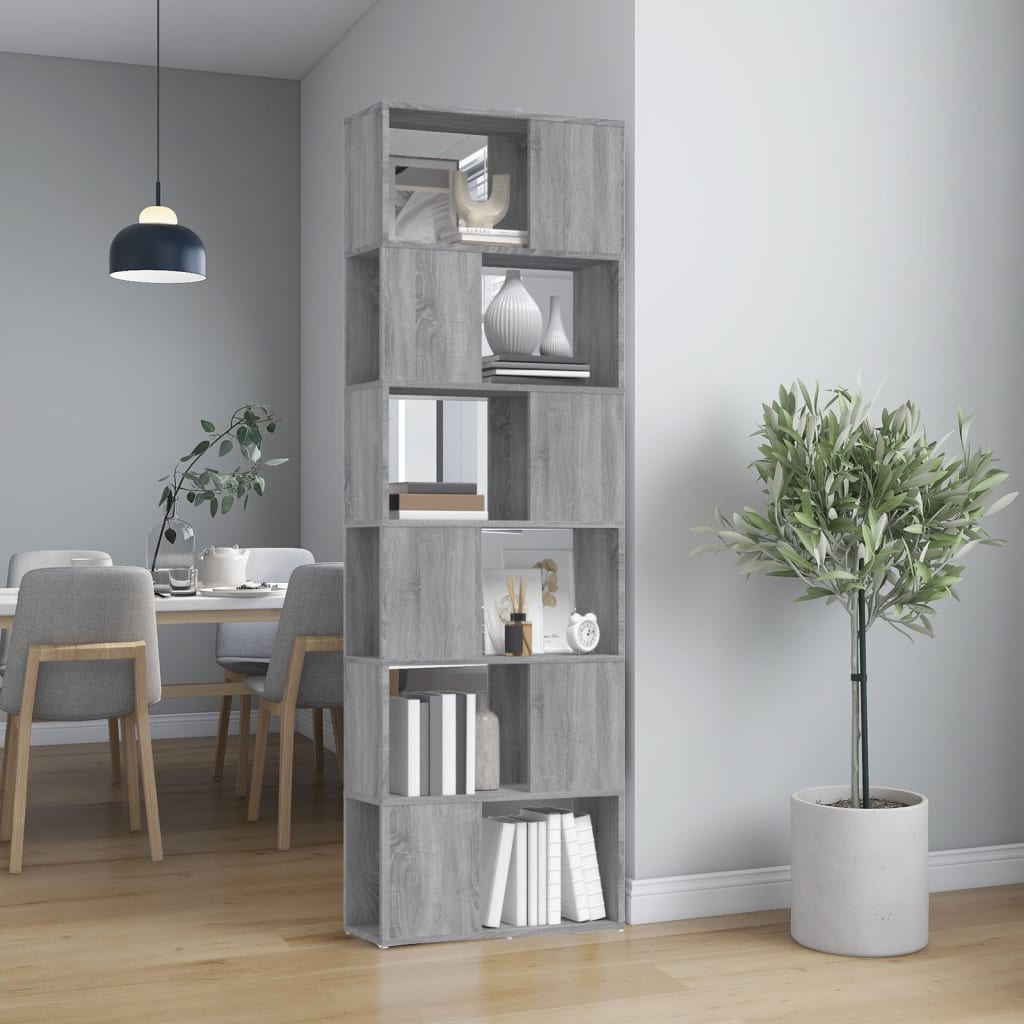 Bibliothèque/Séparateur de pièce Sonoma gris 60x24x186 cm - XIOS