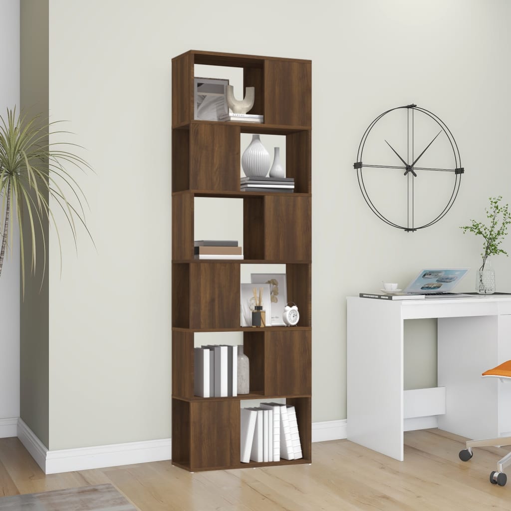 Bibliothèque/Séparateur de pièce Chêne marron 60x24x186 cm - XIOS