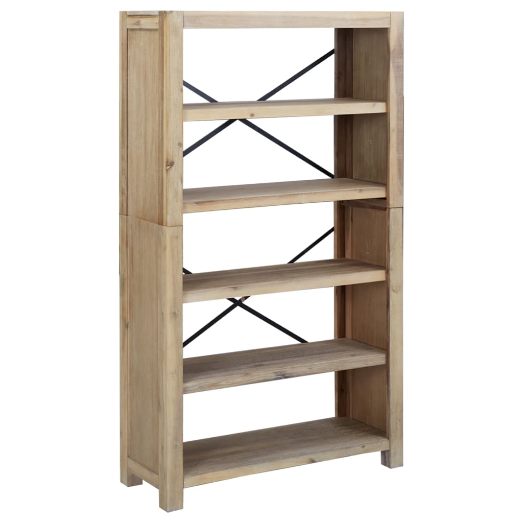 Bibliothèque 5 niveaux 80x30x140 cm Bois solide d'acacia - XIOS