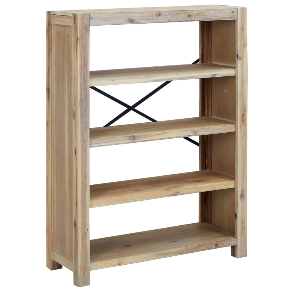 Bibliothèque 4 niveaux 80x30x110 cm Bois solide d'acacia - XIOS
